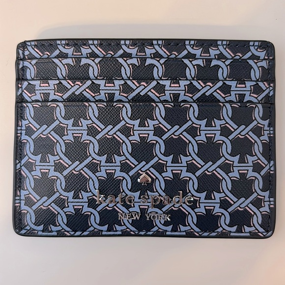 kate spade Handbags - Kate Spade Link Slim Card Case Holder Leather Blue Multi New